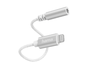 Kabllo Hama, lightning në 3.5 mm audio jack, e bardhë