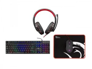 Set Gaming, Tastierë, Maus, Mauspad, Kufje White Shark, Comanche 3