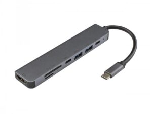 Adapter SBOX, USB-C-HDMI/USB-3.0/SD+TF, 7in1