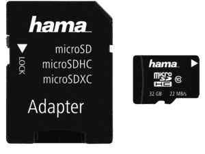 Kartelë memorie Hama microSDHC 32GB Class 10, 80 MB/s + Adapter, 124139