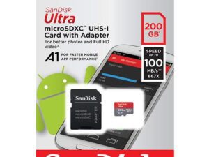 Kartë e memories SanDisk, microSDXC, 200GB, me adapter
