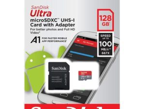 Kartë e memories SanDisk, microSDXC, 128GB, me adapter