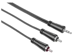 Kabllo Hama audio stereo 3.5mm - 2 RCA, 5m, e zezë