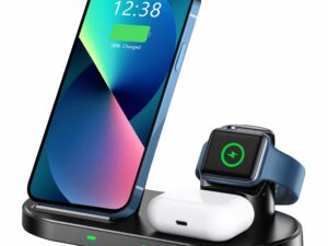 Karikues wireless Swissten 3në1, 15W, e zezë