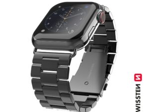 Rrip metalik Swissten për Apple Watch 42-44 mm, e zezë