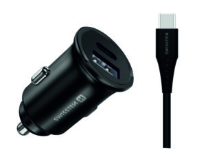 Karikues makine Swissten, 25W, kabllo USB-C/USB-C, 1,2m, e zezë