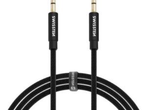Kabllo audio tekstile Swissten,1.5m, e zezë
