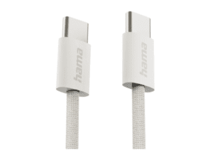 Kabllo karikimi Hama "Fabric", USB-C - USB-C, 1m, Najlon, Bezhe