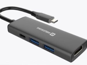 USB-C HUB SWISSTEN 4-NE-1 (USB-C 100W, HDMI 4K, 2x USB-A) ALUMIN