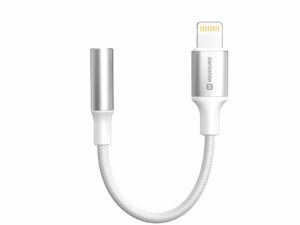 Konverter Audio SWISSTEN Lightning M / 3,5mm AUX, 0,15 M, bardhë