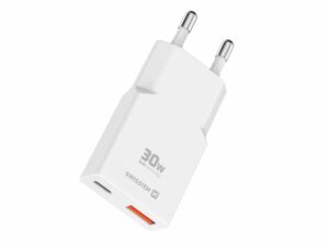 SWISSTEN SLIM KARIKUES GaN USB-C + USB-A 30W