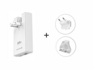 SWISSTEN KARIKUES GaN USB-C + USB-A 45W me priza të ndërrueshme