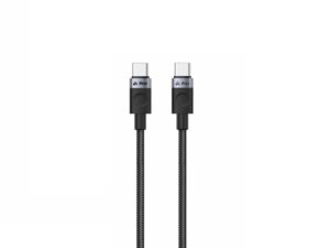 Kabllo iPEAX textil USB-C / USB-C 1M, USB 2.0. e zezë
